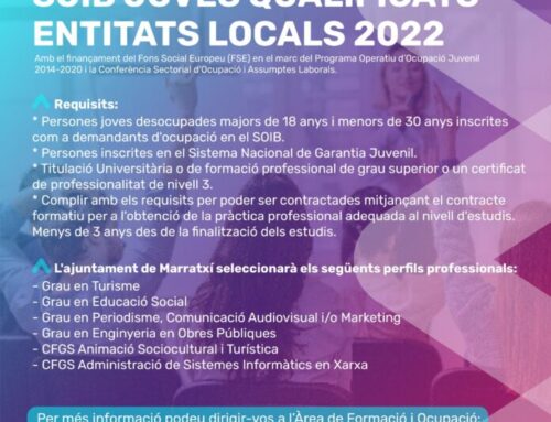Darrer dia per a la inscripció al programa SOIB Jove-Qualificats Entitats Locals